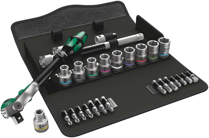 Wera 8100 Zyklop Speed Metric Ratchet Socket Set + Tool Pouch (Various Drives)