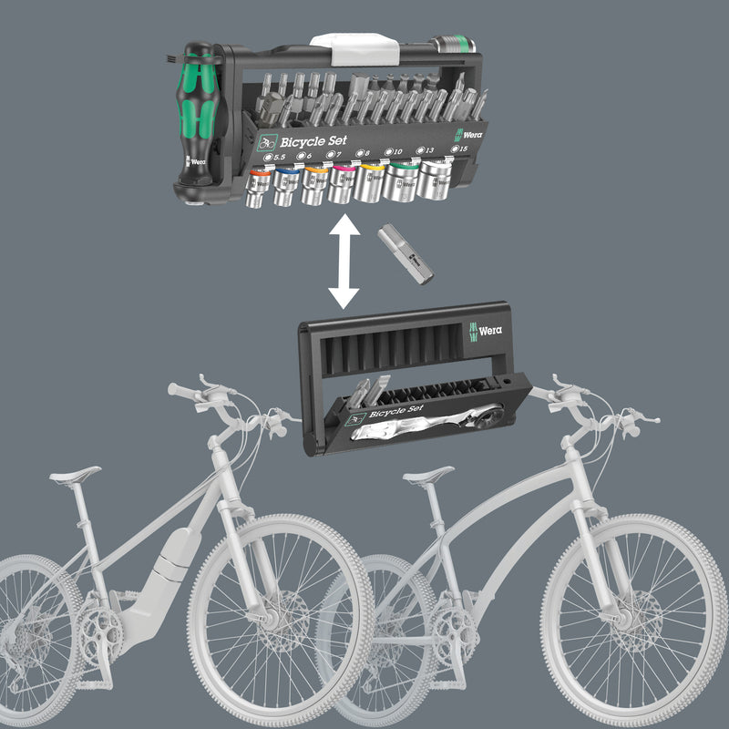 Wera Bicycle Tool-Check Plus 1/4in Socket + Screwdriver Bit Set 39pc