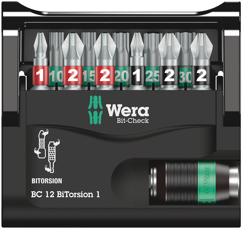 Wera Bit-Check "BiTorsion-1" Screwdriver Bit Set (Various Sizes)