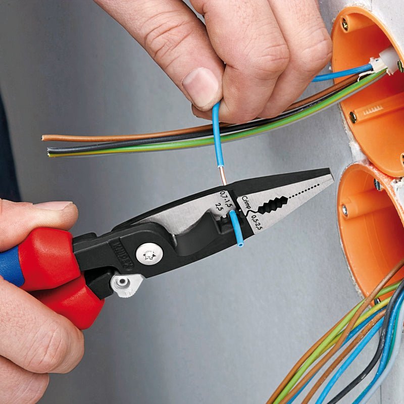 13 92 200 | Electrical Installation Pliers w/ Locking Lever | Multi-Component Handle | Black Atramentized - 200mm