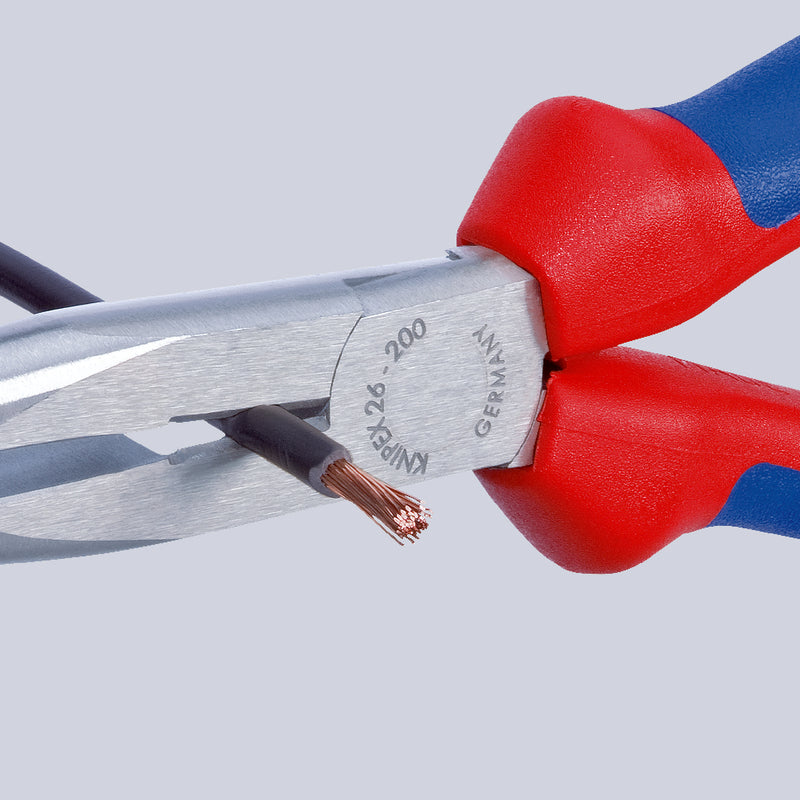 26 12 200 | Snipe Nose Side-Cutting (Stork Beak) Pliers | Multi-Component Handle | Black Atramentized - 200mm