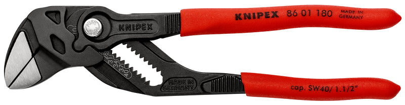 86 01 180 | Pliers Wrench - Dual Use Tool | Coated Handle | Black Atramentized - 180mm