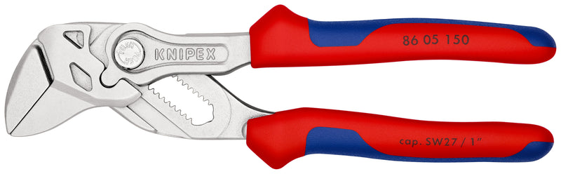 86 05 150 | Mini Pliers Wrench - Dual Use Tool | Multi-Component Handle | Chrome Plated - 150mm