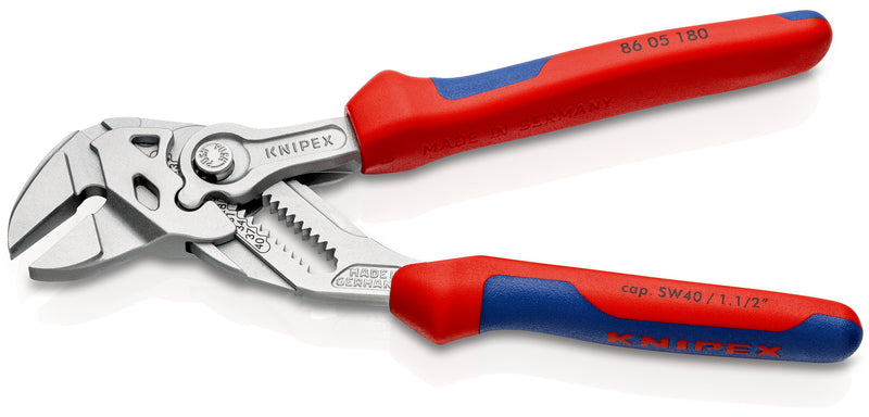86 05 180 | Pliers Wrench - Dual Use Tool | Multi-Component Handle | Chrome Plated - 180mm
