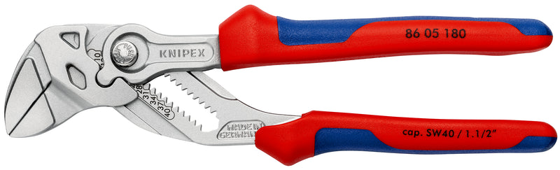86 05 180 | Pliers Wrench - Dual Use Tool | Multi-Component Handle | Chrome Plated - 180mm