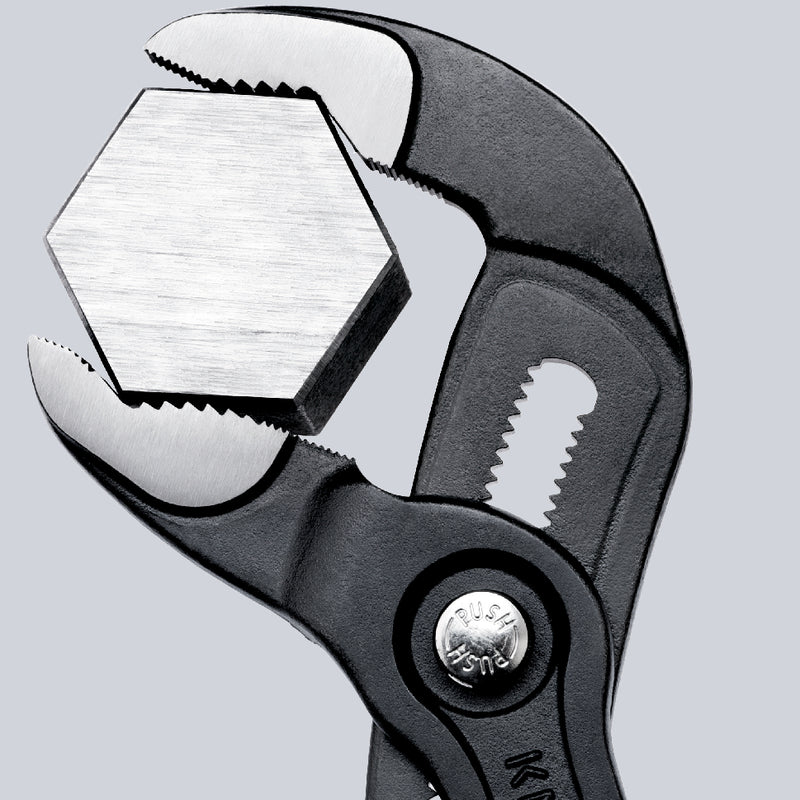 87 02 180 | Cobra® Water Pump Pliers | Multi-Component Handle | Grey Atramentized - 180mm