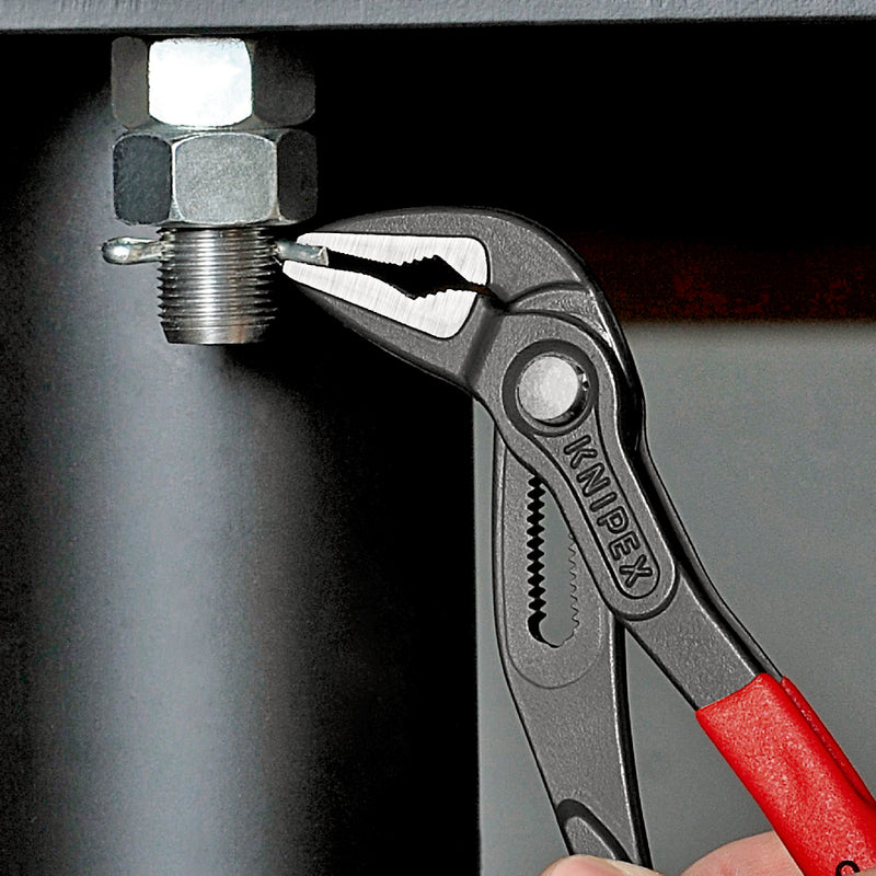 87 51 250 | Cobra® Extra-Slim Water Pump Pliers | Non-Slip Handle | Grey Atramentized - 250mm
