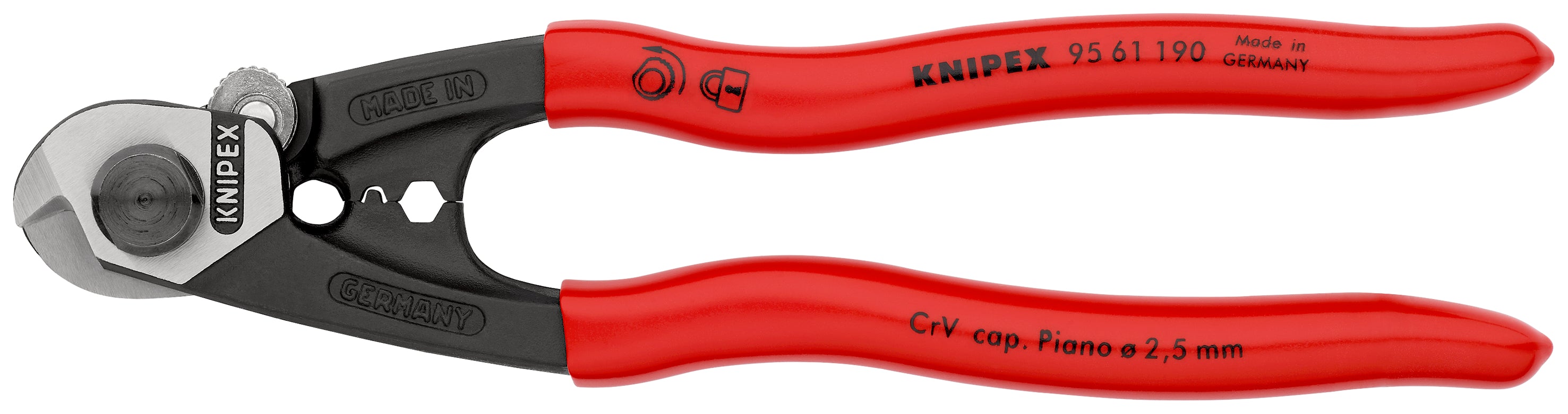 95 61 190 | Wire Rope Cutter | Coated Handle | Polished Head - 190mm