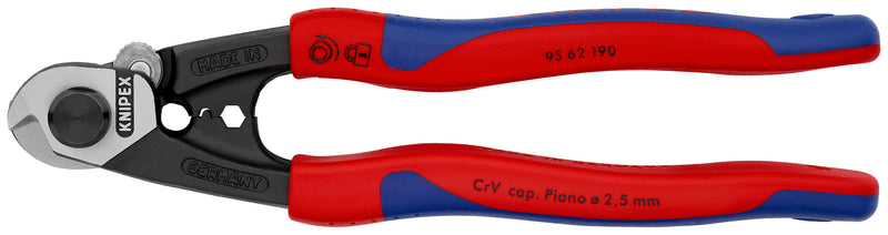 95 62 190 | Wire Rope Cutter | Multi-Component Handle | Burnished Head - 190mm