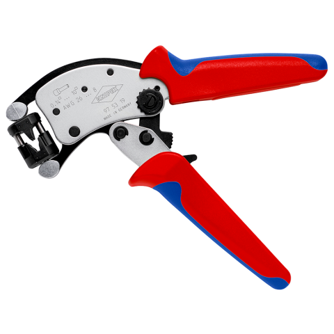 97 53 19 KNIPEX Twistor® T Self-Adjusting Crimping Pliers for wire ferrules With rotatable die head