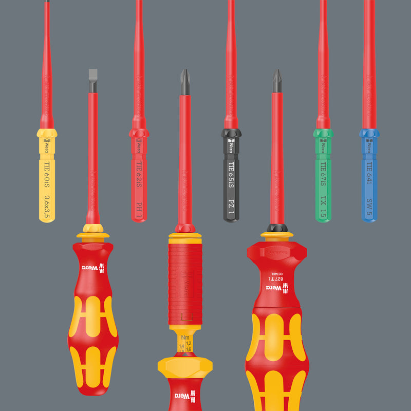 Wera | Kraftform Kompakt VDE  | Interchangeable Extra-Slim Torque (1.2-3.0Nm) "Tool Finder" Screwdriver Set 16pc