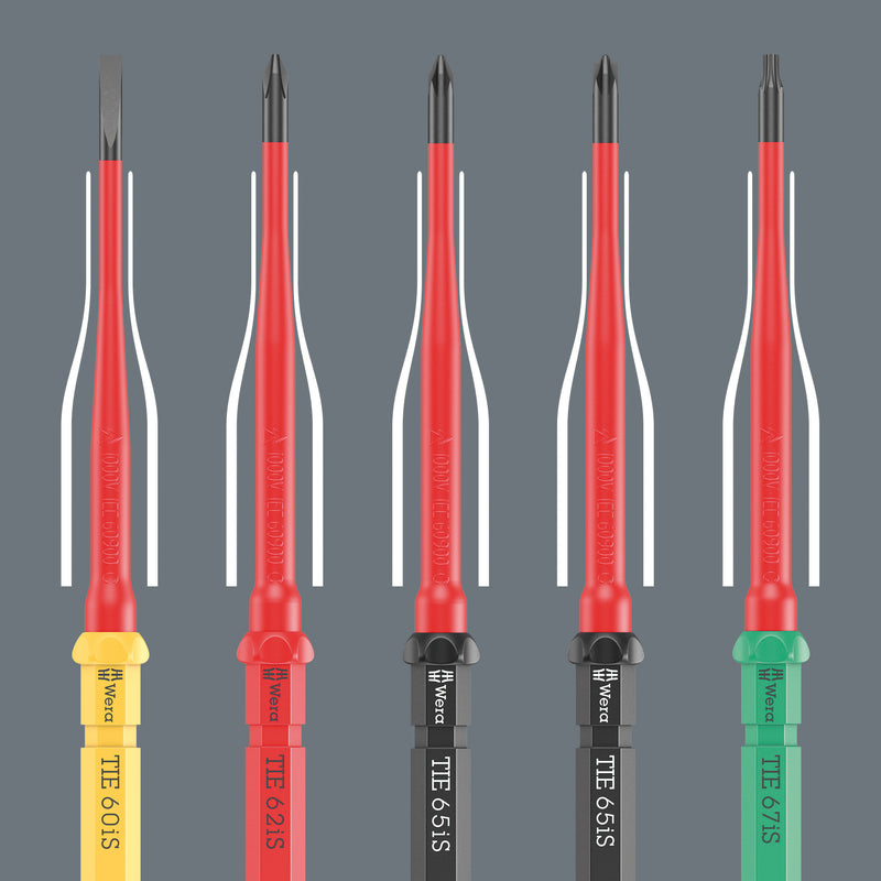 Wera | Kraftform Kompakt VDE  | Interchangeable Extra-Slim Torque (1.2-3.0Nm) "Tool Finder" Screwdriver Set 16pc