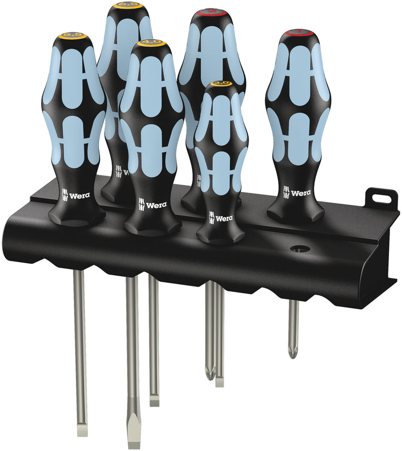 Wera 05032060001 |  Kraftform Stainless Screwdriver Set 6pc + Plastic Rack (Various Styles)