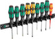 Wera | 9650 Kraftform | Mixed Screwdriver Set w/ Magnetic Rail 9pc