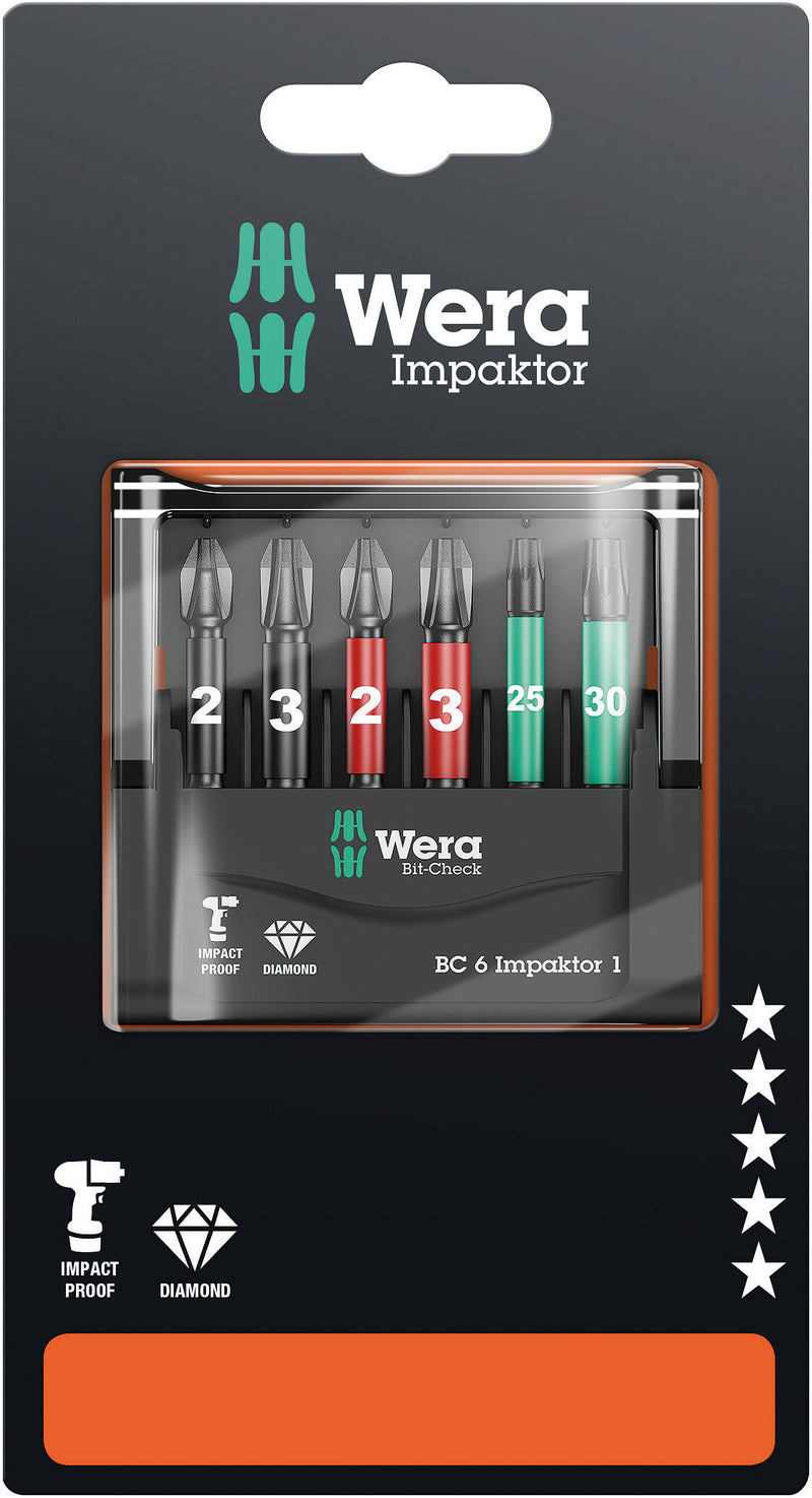 Wera 05073890001 | Bit-Check Impaktor 1  Set 6pc