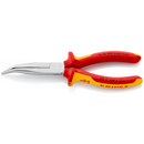 26 26 200 | VDE Snipe Nose Side-Cutting (Stork Beak) Bent Pliers | Multi-Component Handle | Chrome Plated - 200mm