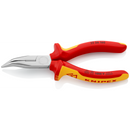 25 26 160 | VDE Snipe Nose Side-Cutting (Radio) Bent Pliers | Multi-Component Handle | Chrome Plated - 160mm