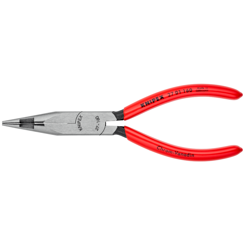 27 01 160 | Snipe Nose Cutting Plier w/ Centre Cutter | Coated Handle | Polished - 160mm