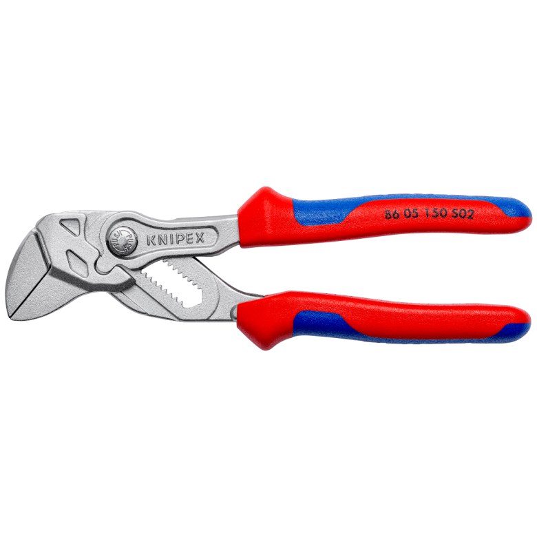 86 05 150 S02 | Mini Pliers Wrench - Dual Use Tool (w/ Roughened Jaws) | Multi-Component Handle | Chrome Plated - 150mm