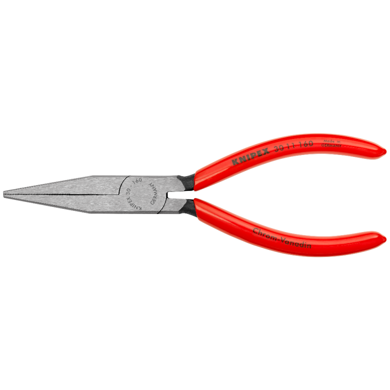 30 11 160 | Long Nose Pliers | Coated Handle | Chrome Plated - 160mm