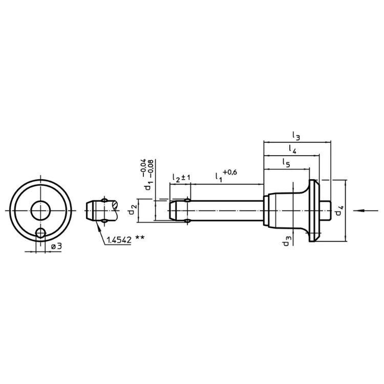 Halder | 22340 | Self-Locking Ball-Lock Pins w/ Button Handle | 12mm - (Various Lengths)