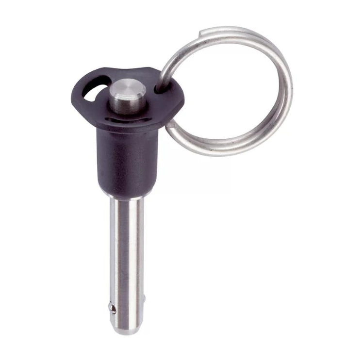 Halder | 4210 | Single-Acting Ball-Lock Pins w/ Button Handle | Comply to NAS / MS17984 | 3/8" Diameter / 2" Length