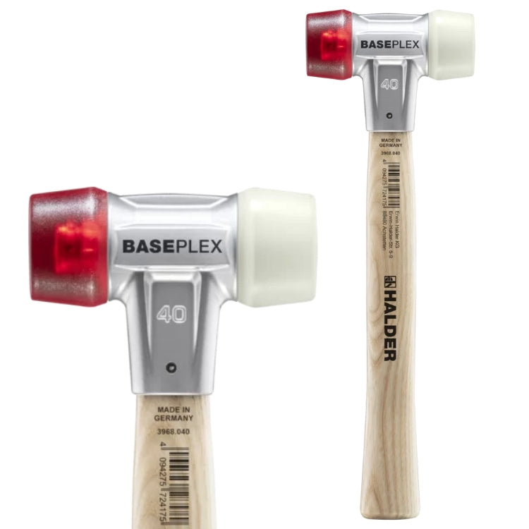 Halder | BASEPLEX Soft-Face Mallet | Nylon / Cellulose Acetate Ends | Wooden Handle - (Various Sizes)