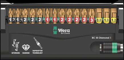 Wera 05057431001 -Bit-Check 30 Diamond 1, 30 pieces