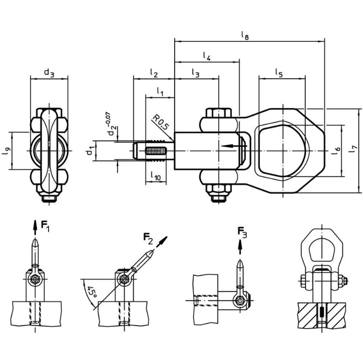 Halder | 22352 | Threaded Self-Locking Lifting Pins - (Various Sizes)