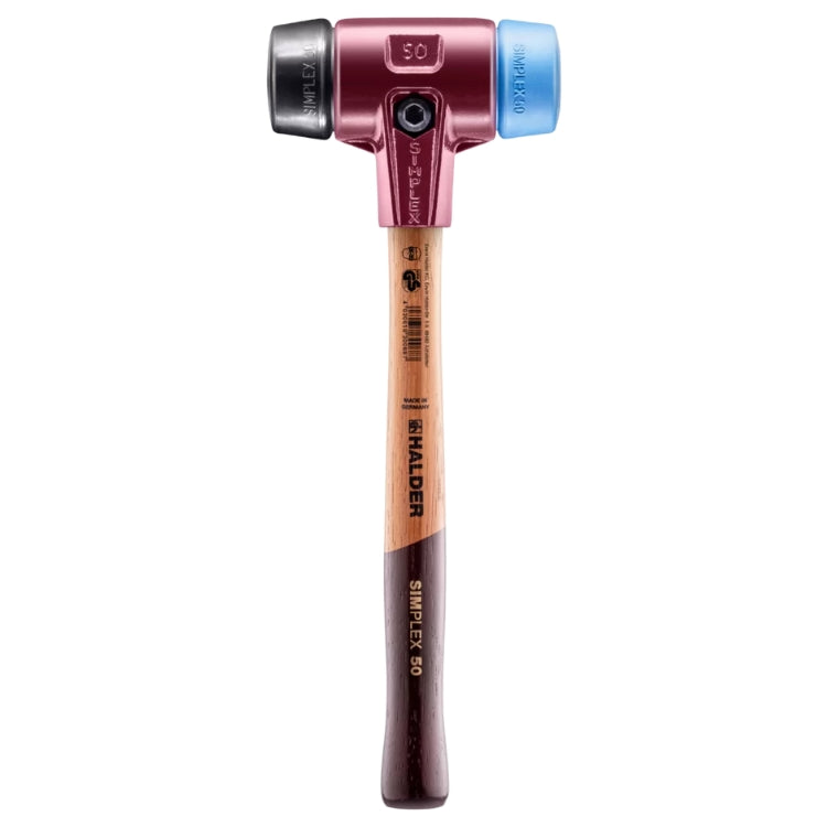 Halder | SIMPLEX Soft-Face Mallet | Cast Steel Housing + Wooden Handle - (Various Inserts + Sizes)