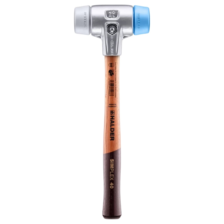 Halder | SIMPLEX Soft-Face Mallet | Aluminium Housing + Wooden Handle - (Various Sizes)