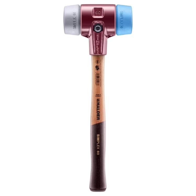 Halder | SIMPLEX Soft-Face Mallet | Cast Steel Housing + Wooden Handle - (Various Inserts + Sizes)