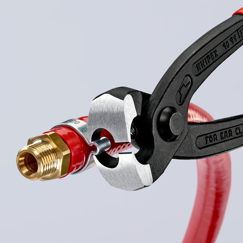 10 99 I220 | Front & Side-Jaw Ear Clamp Pliers | Coated Handle | Black Atramentized - 220mm