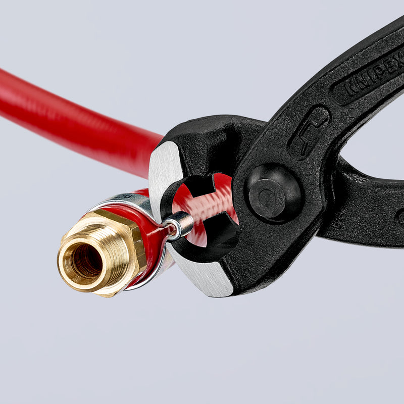 10 99 I220 | Front & Side-Jaw Ear Clamp Pliers | Coated Handle | Black Atramentized - 220mm