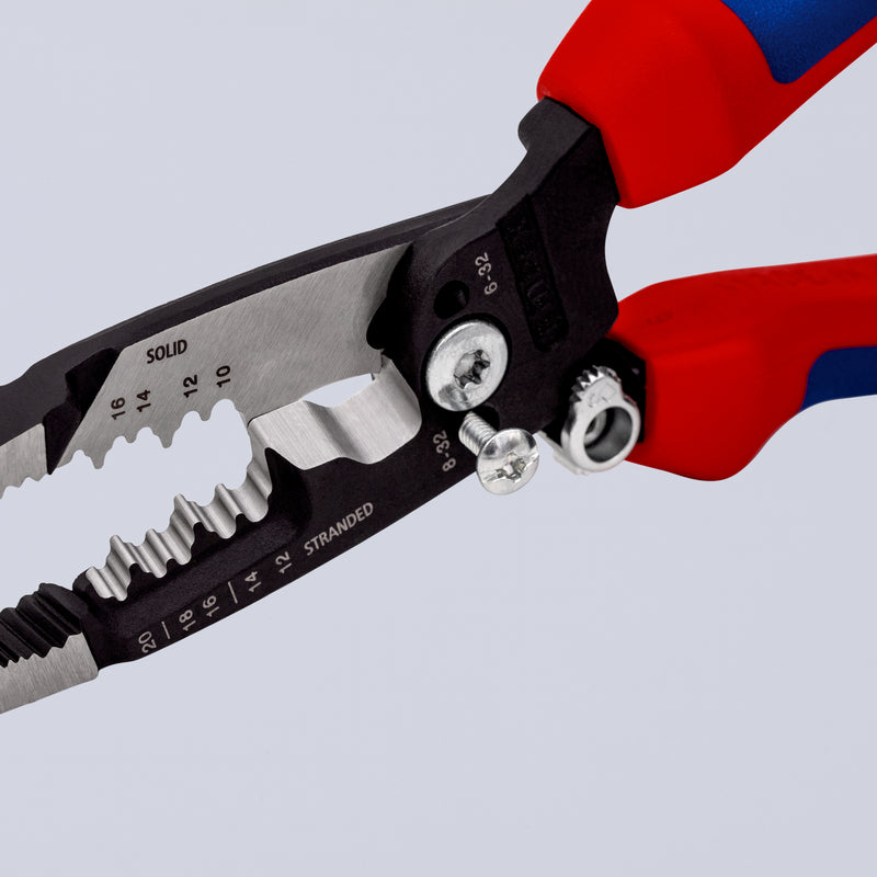 KNIPEX 13 72 8 - Pinza da elettricista multifunzione WireStripper stile  americano con impugnature multicomponente