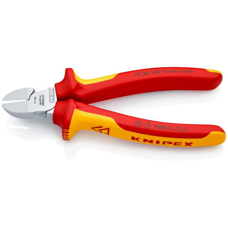 70 26 160 | VDE Diagonal Cutter (Small Bevel) | Multi-Component Handle | Chrome Plated - 160mm
