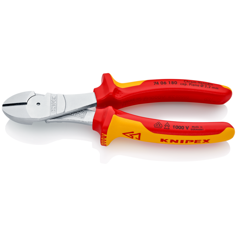 74 06 Series | VDE High-Leverage Diagonal Cutter | Multi-Component Handle | Chrome Plated - (Various Sizes)