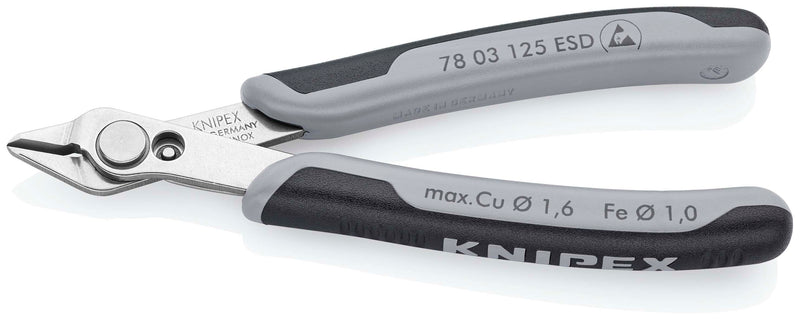 78 03 125 ESD | Electronics Super Knips® | Multi-Component Handle | Polished Head / INOX Steel - 125mm