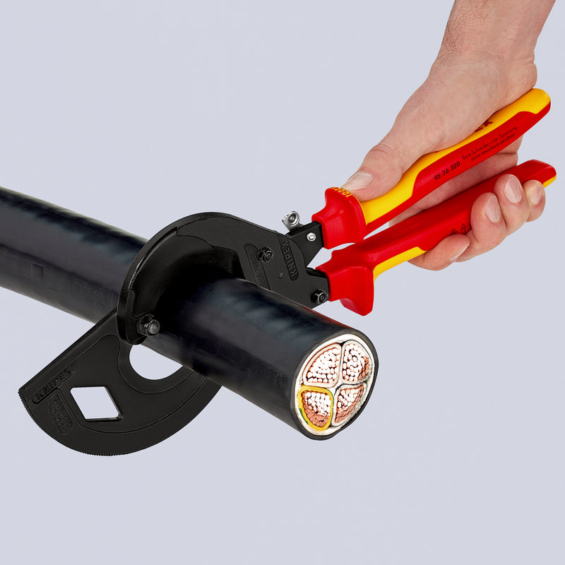 95 36 320 | VDE 3-Stage Ratchet Cable Cutter | Multi-Component Handle - 320mm