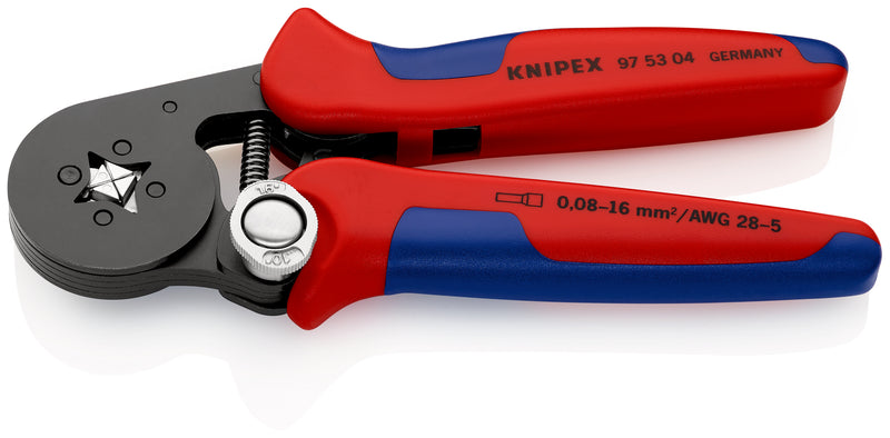 97 53 04 | Self-Adjusting Crimping Pliers (Square Crimp) | Multi-Component Handle | Burnished Head - 180mm