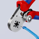 Knipex | 97 55 04 SB | Self-Adjusting Crimping Pliers (Square Crimp) | Multi-Component Handle | Chrome Plated - 180mm