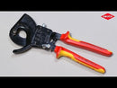 95 36 250 | VDE Ratchet Cable Cutter | Multi-Component Handle - 250mm